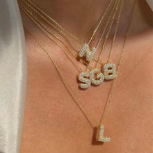 Load image into Gallery viewer, Crystal Bubble Initial Necklace
