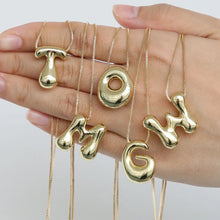 Load image into Gallery viewer, Big Gold Bubble Initial Necklace
